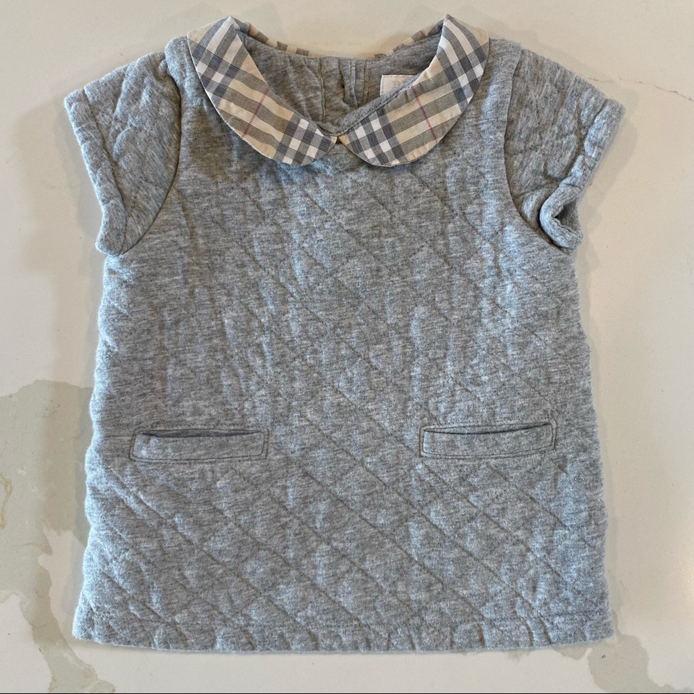 Burberry Nova Check Collar Gray Dress Size 6M